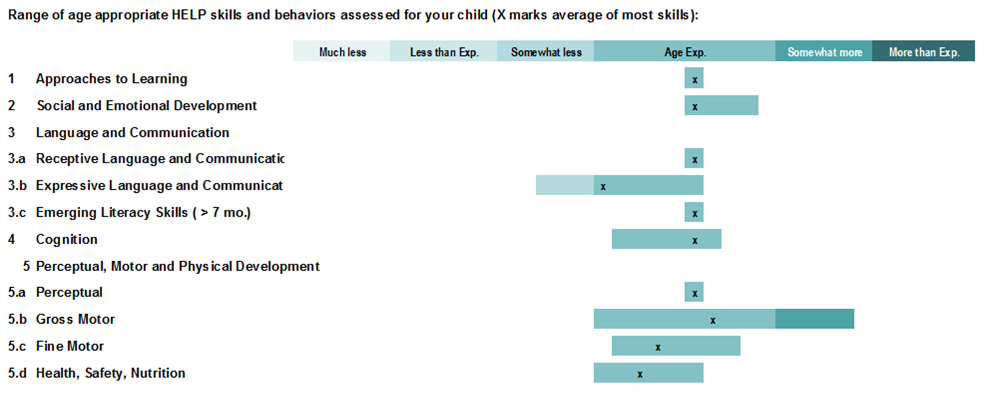 Individual Child Assessment - Range Bars